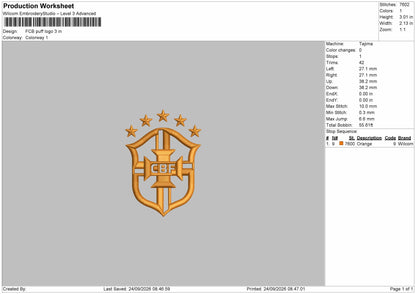 Cbf Puff Embroidery Machine Design File 6 sizes