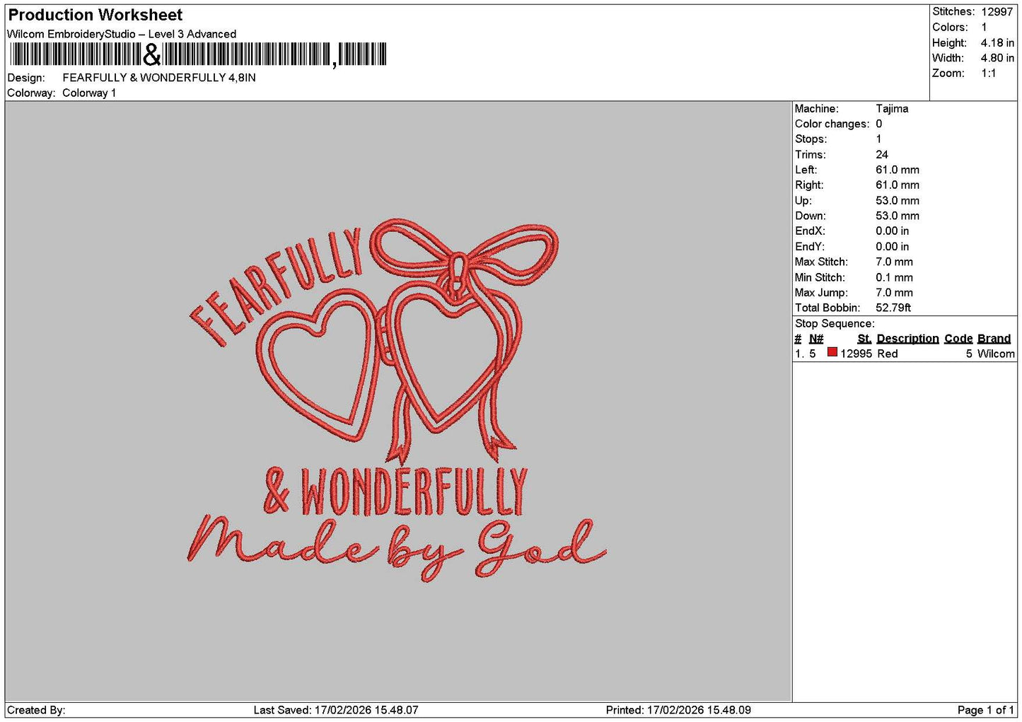 Wonderfultext Embroidery File 6 sizes