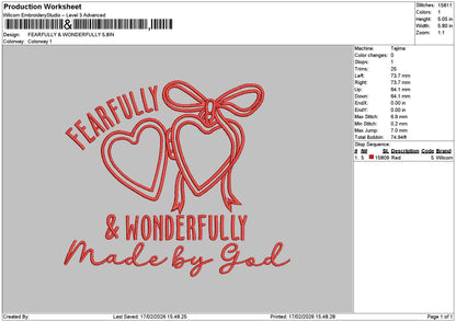 Wonderfultext Embroidery File 6 sizes