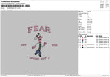 Fear Text Embroidery File 6 sizes