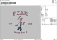 Fear Text Embroidery File 6 sizes