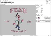 Fear Text Embroidery File 6 sizes