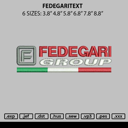 Fedegaritext Embroidery File 6 sizes
