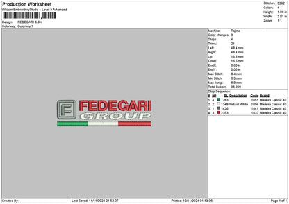 Fedegaritext Embroidery File 6 sizes