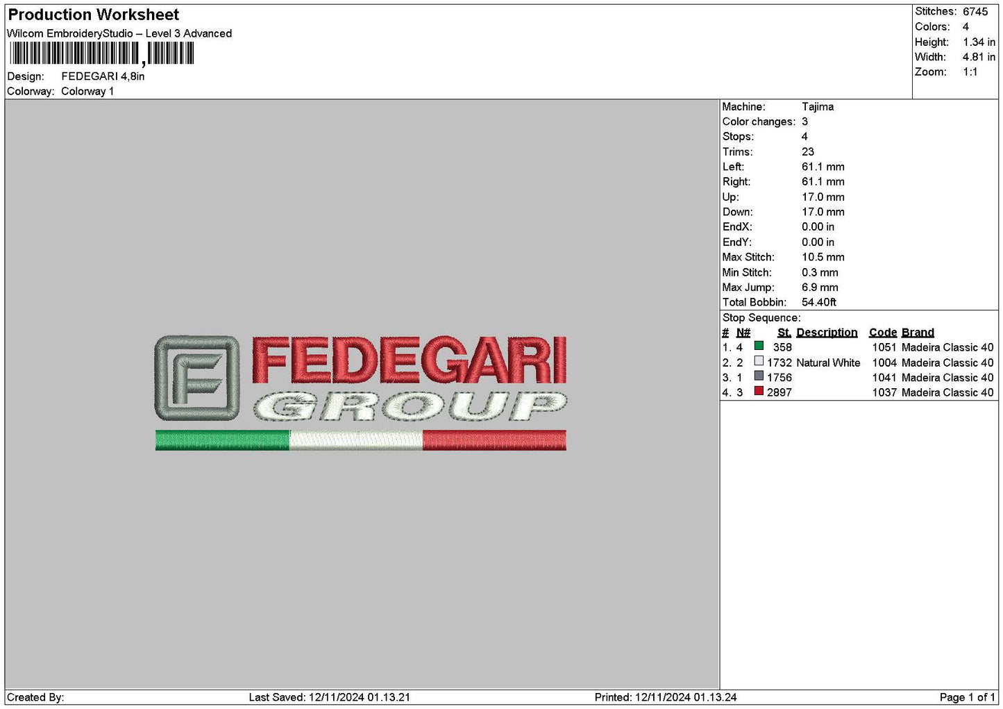 Fedegaritext Embroidery File 6 sizes