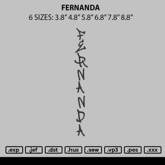 Fernandatext Embroidery File 6 sizes
