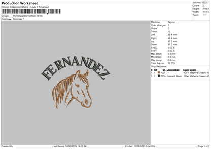 Fernndez H Embroidery File 6 Sizes