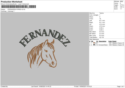 Fernndez H Embroidery File 6 Sizes