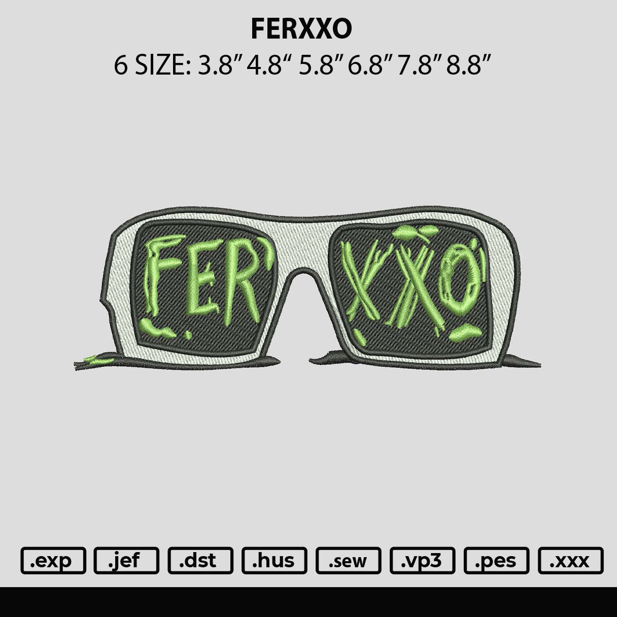 Ferxxo Embroidery File 6 sizes