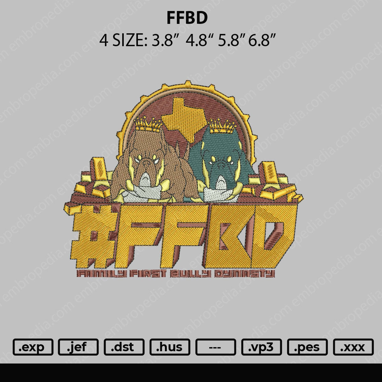 FFBD Embroidery File 4 size