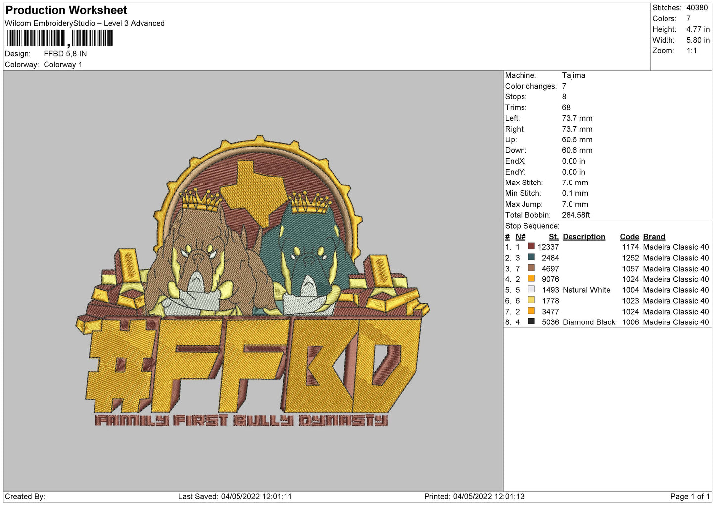 FFBD Embroidery File 4 size