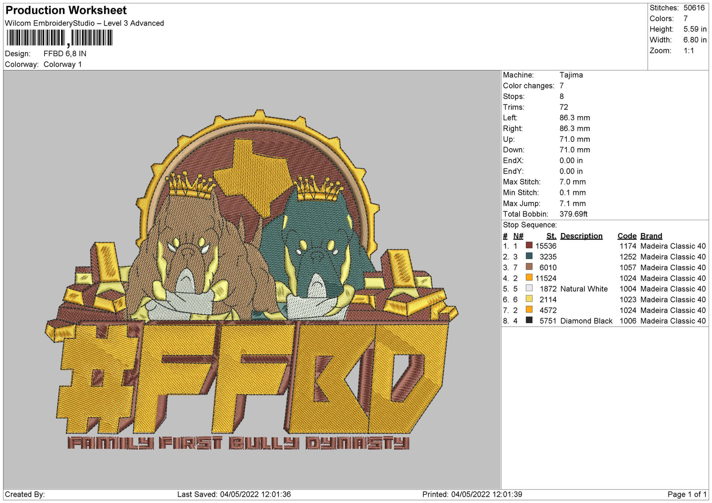 FFBD Embroidery File 4 size