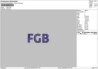 Fgbtext Embroidery File 6 sizes
