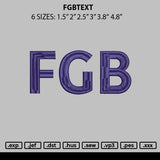 Fgbtext Embroidery File 6 sizes