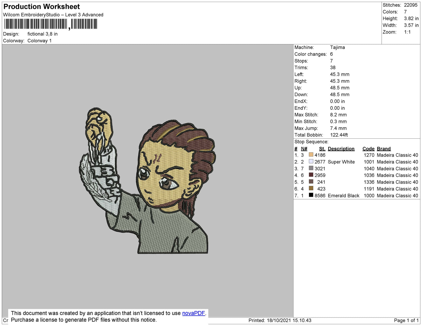 Fictional Embroidery File 4 size