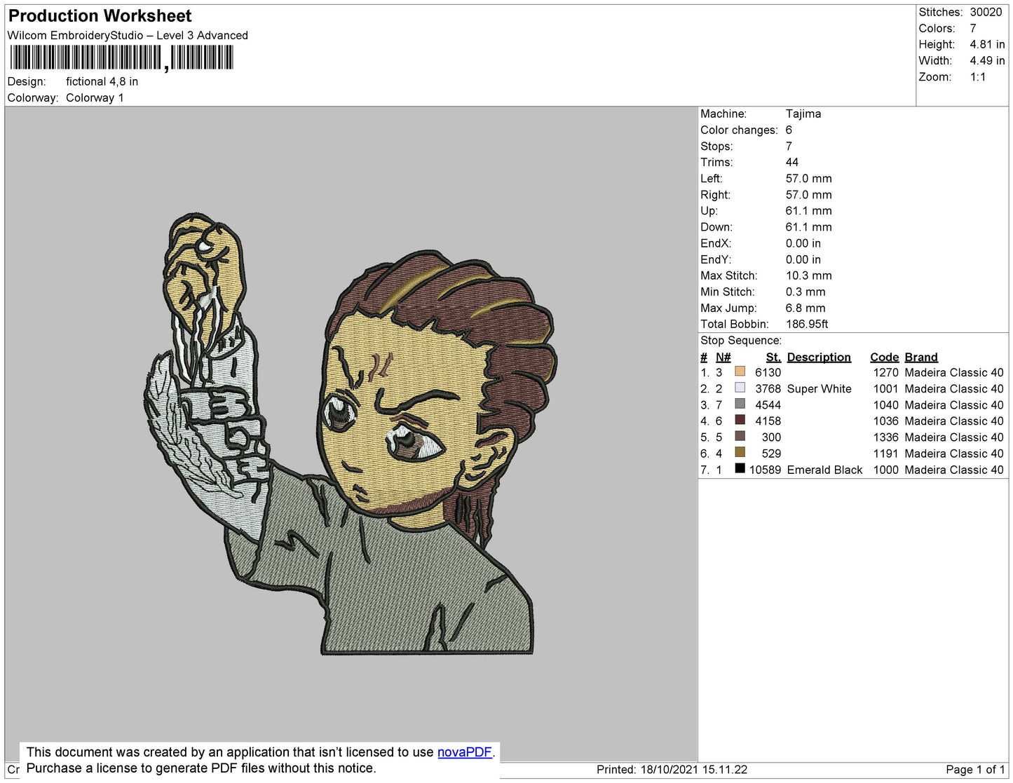 Fictional Embroidery File 4 size