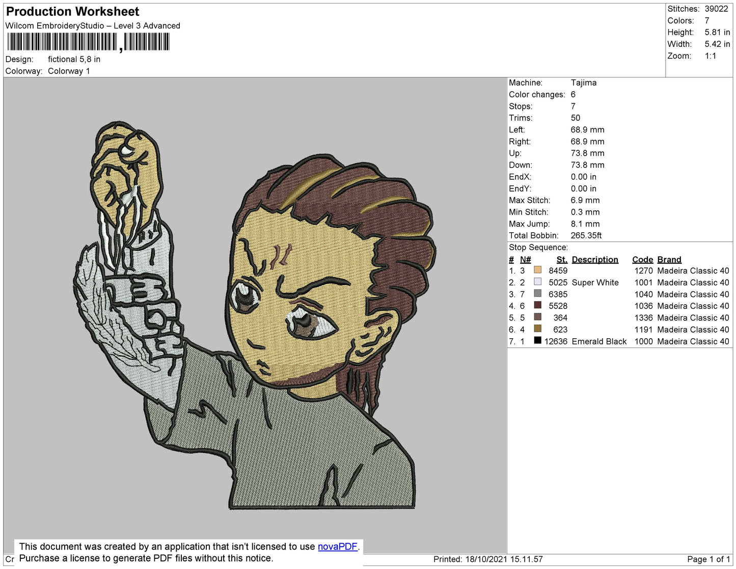 Fictional Embroidery File 4 size