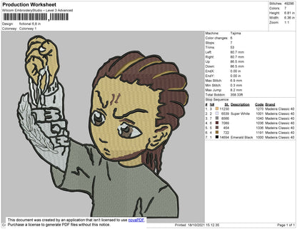 Fictional Embroidery File 4 size
