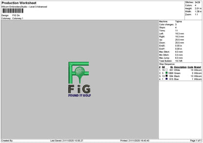 Figtext Embroidery File 6 sizes