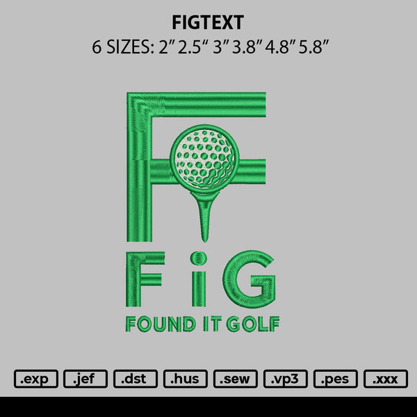 Figtext Embroidery File 6 sizes