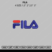 Fila Embroidery File 4 size