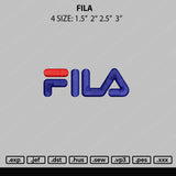 Fila Embroidery File 4 size