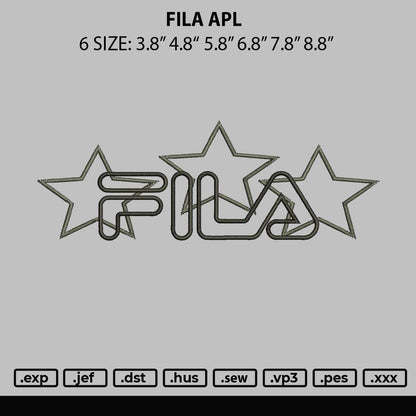 Fila Apl Embroidery File 6 sizes
