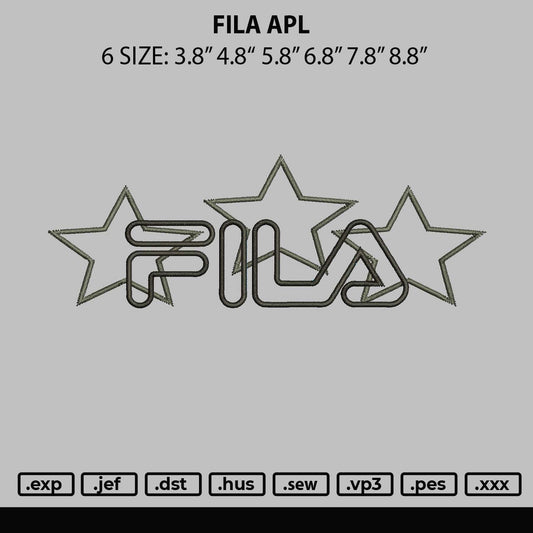Fila Apl Embroidery File 6 sizes