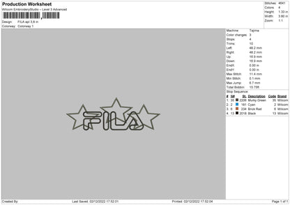 Fila Apl Embroidery File 6 sizes