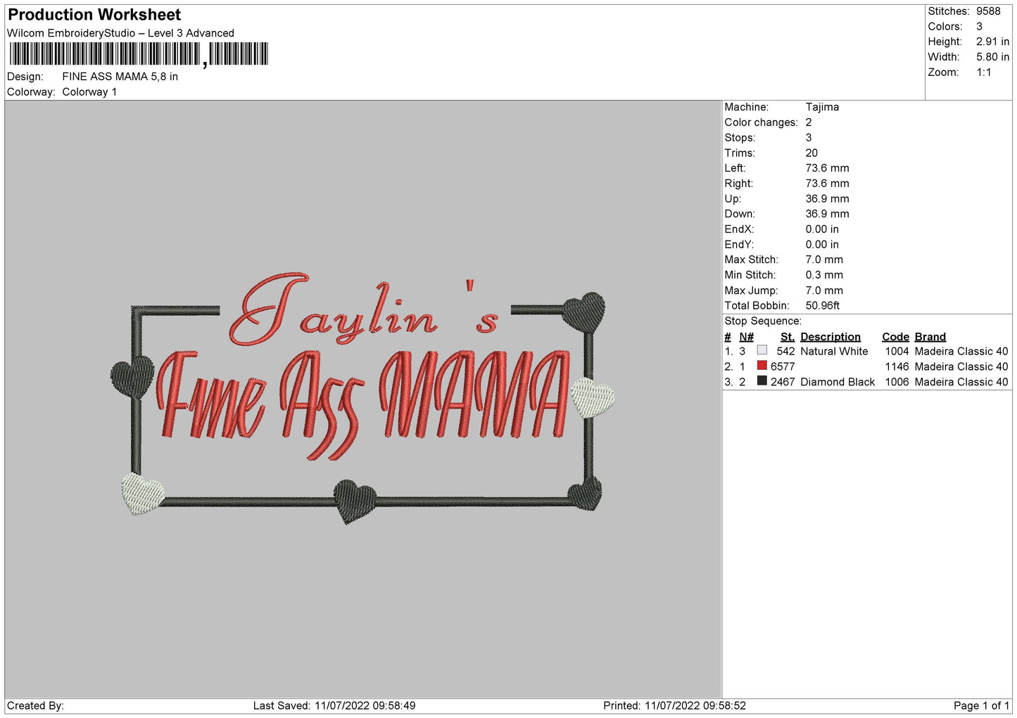 Fine Ass Mama Embroidery File 4 sizes