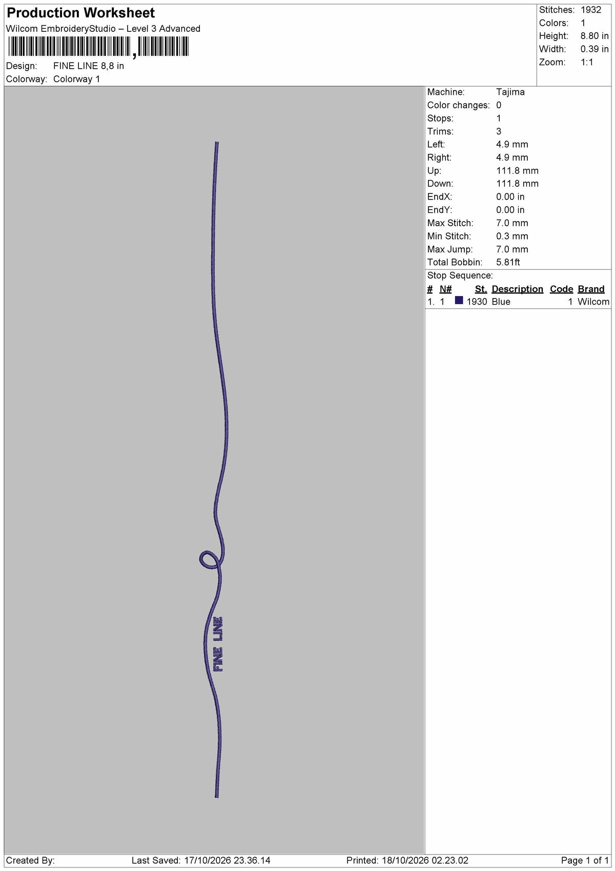 Fine Text Line Embroidery Machine Design File 6 sizes