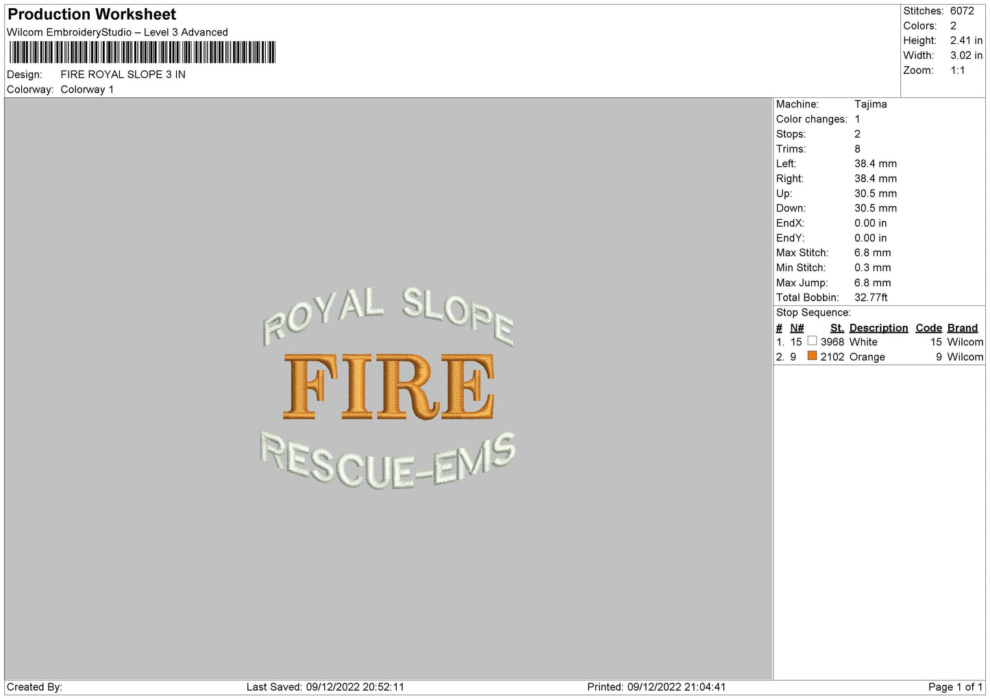 Fire Royal S Embroidery File 6 sizes