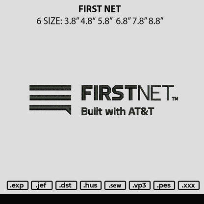 First Net Embroidery File 6 Sizes