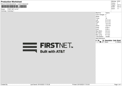 First Net Embroidery File 6 Sizes