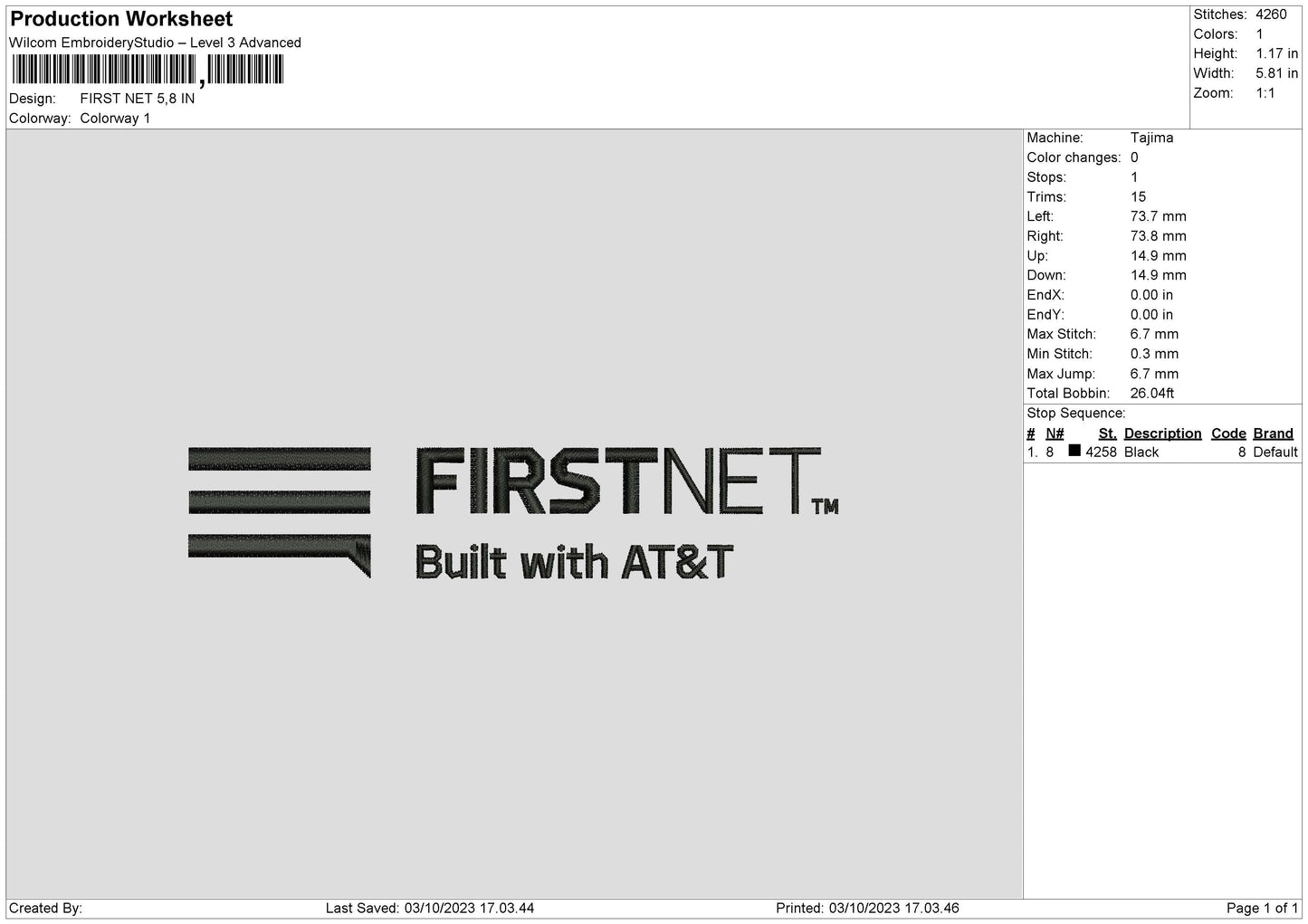 First Net Embroidery File 6 Sizes