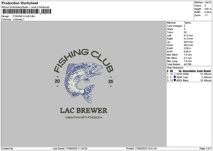 Fishingtext Embroidery File 6 sizes