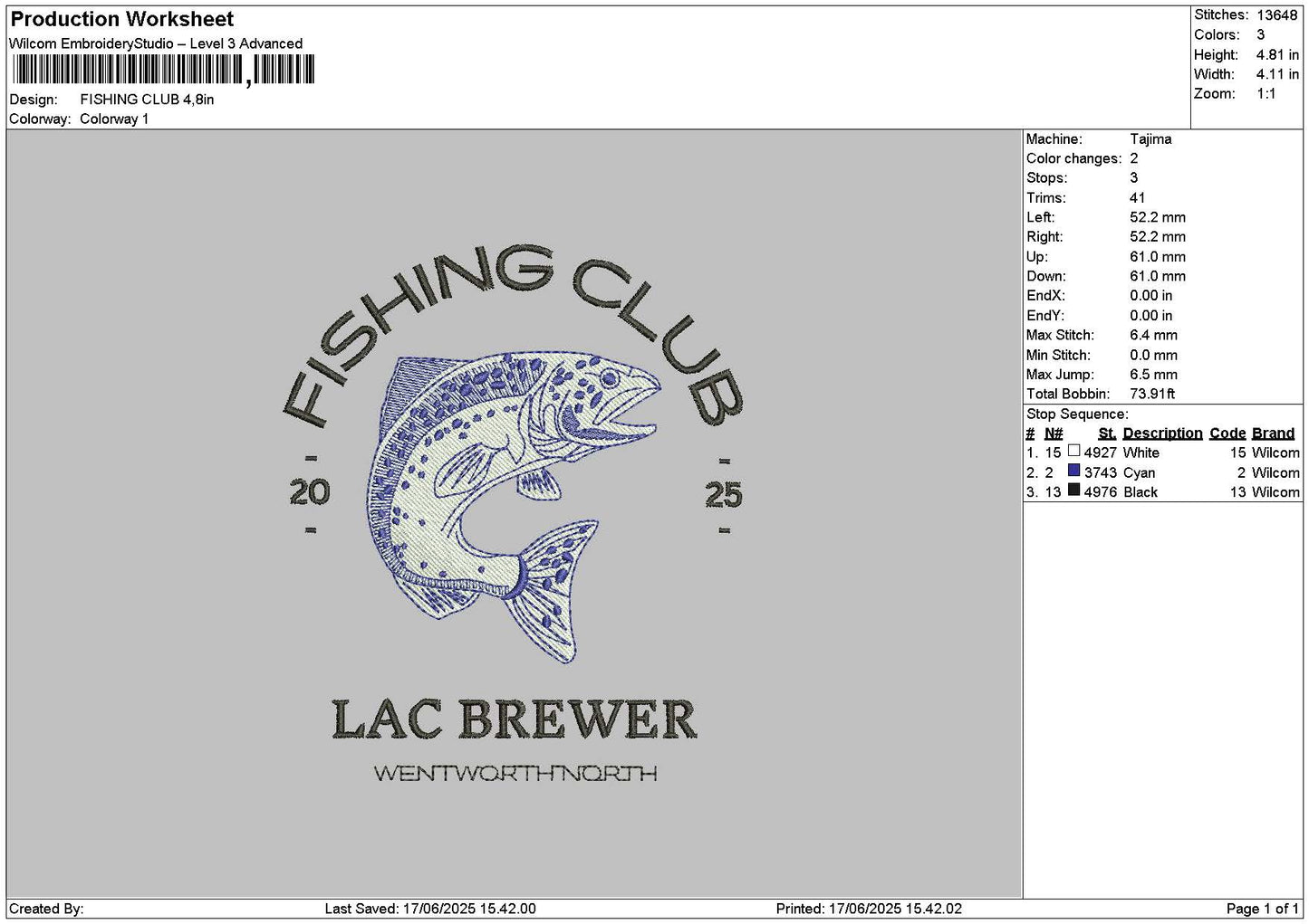 Fishingtext Embroidery File 6 sizes