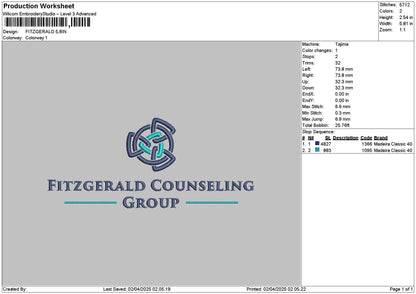 Fitztext Embroidery File 6 sizes