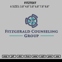 Fitztext Embroidery File 6 sizes