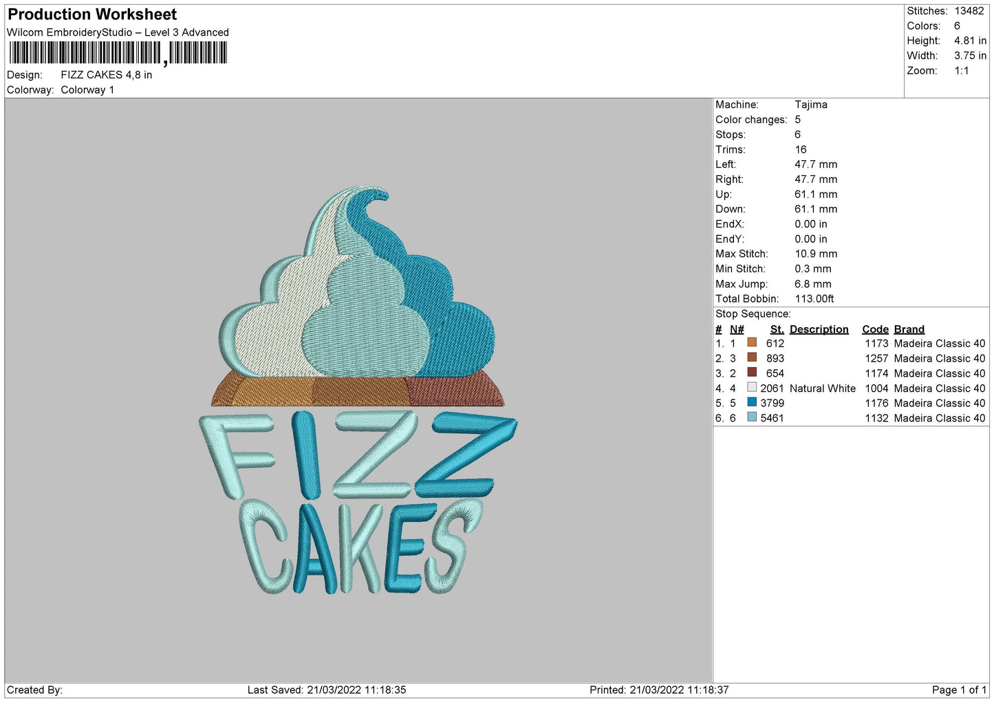 Fizz Cakes Embroidery File 4 size