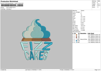 Fizz Cakes Embroidery File 4 size