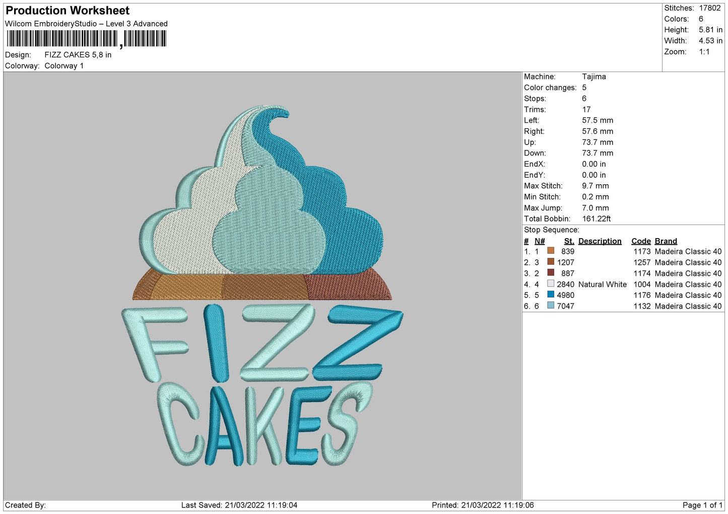 Fizz Cakes Embroidery File 4 size