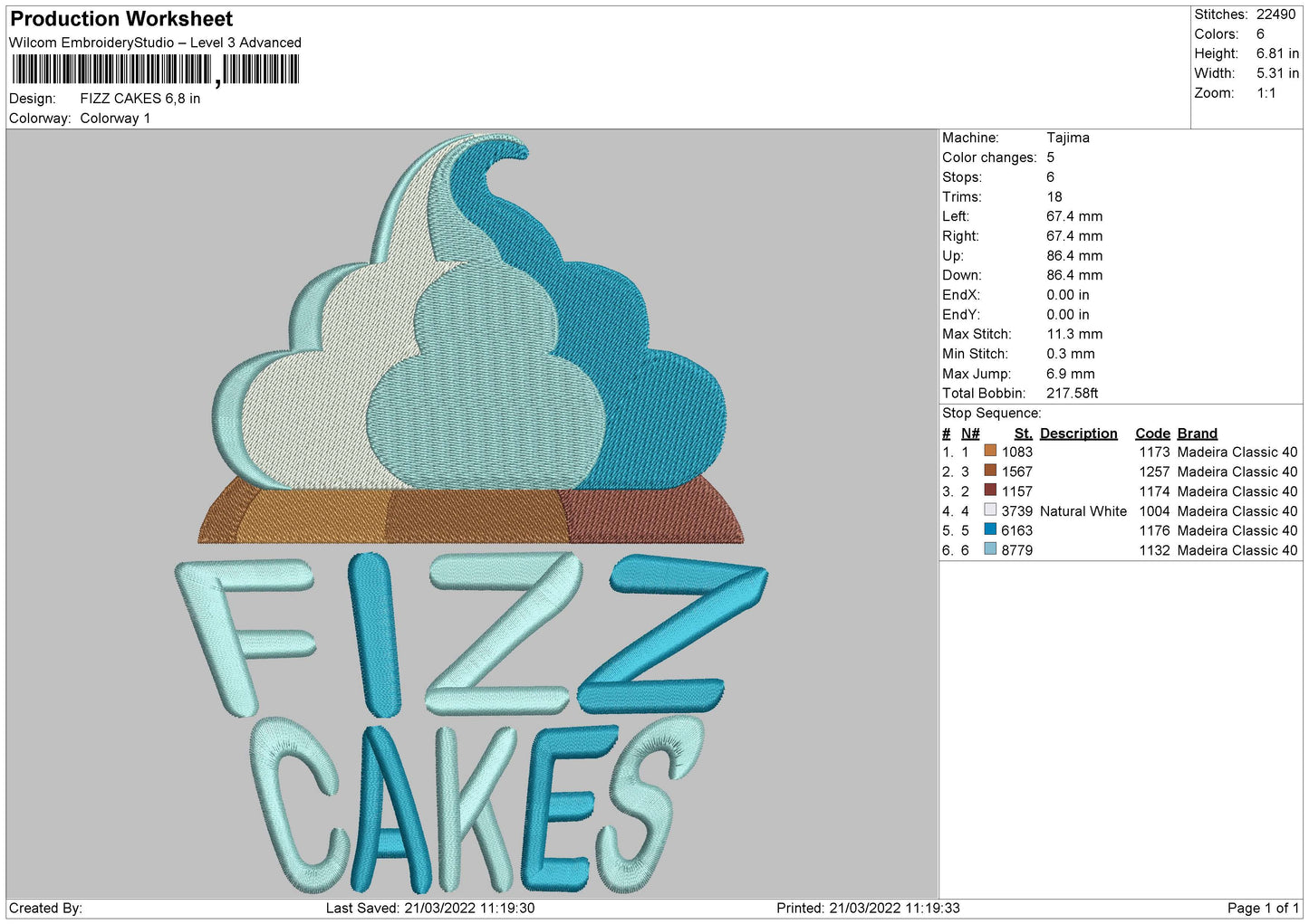 Fizz Cakes Embroidery File 4 size