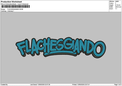 Flachtext Embroidery File 6 sizes