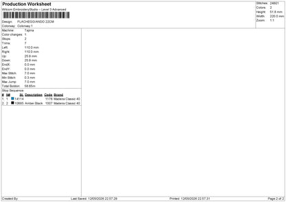 Flachtext Embroidery File 6 sizes