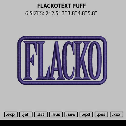 Flackotext App Embroidery File 6 sizes