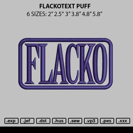 Flackotext App Embroidery File 6 sizes