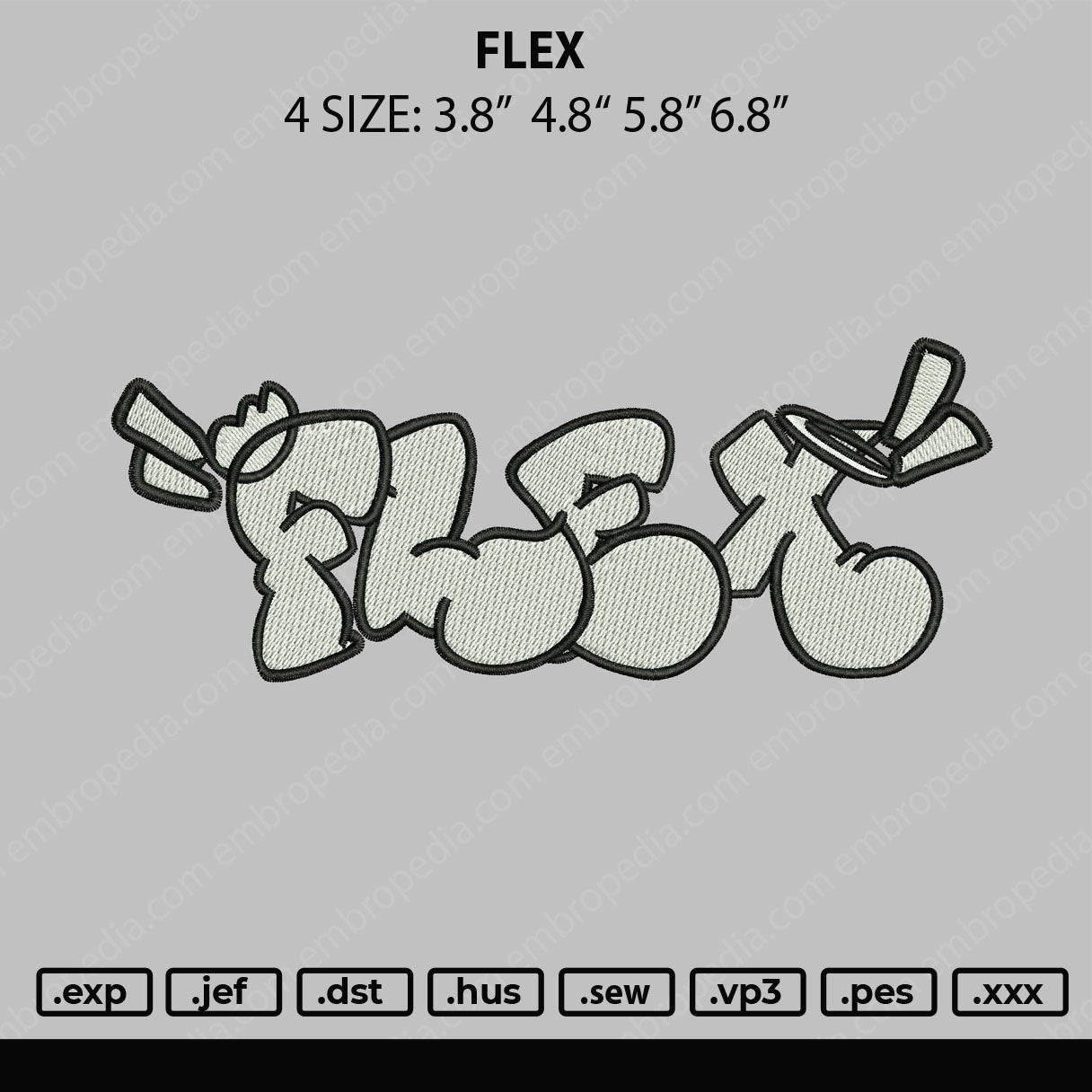 Flex Embroidery File 4 size