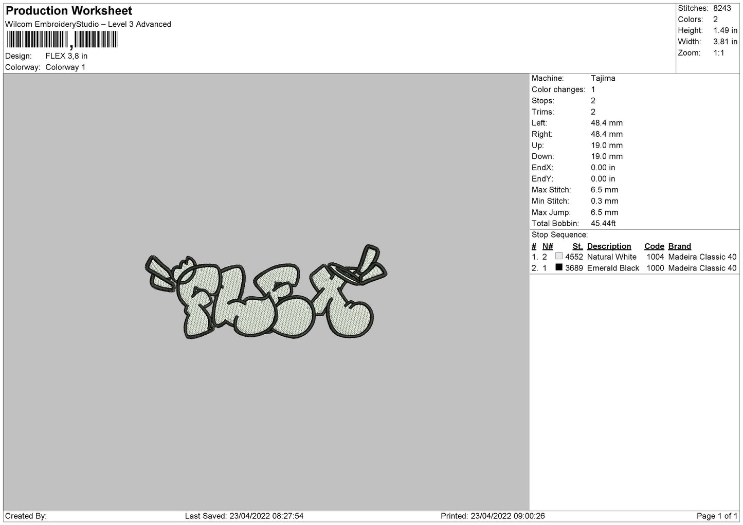 Flex Embroidery File 4 size