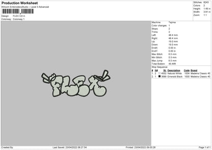 Flex Embroidery File 4 size